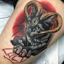 Lucy Kitty Tattoo By Benji Harris Benjiharristattoos Traditional Tattoo Tattoos Satanic Tattoos