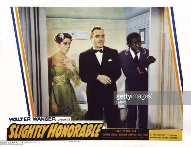 Slightly Honorable, US lobbycard, from left: Ruth Terry, Pat O'Brien,...  News Photo - Getty Images