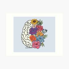 Maybe you would like to learn more about one of these? Mental Health Matters Floral Brain Art Print By Lordgraceart Redbubble