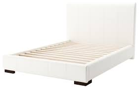 Get 5% in rewards with club o! In Stock Modern Contemporary Full Size Platform Bed Frame White Faux Leather Plywood Contemporary Platform Beds By House Bound Houzz