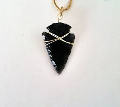 Black Obsidian Arrow Head Necklace Real Arrowhead Made From Etsy Arrowhead Necklace Necklace Black Obsidian