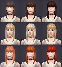 Salem2342 Mid Straight Bangs Hairstyle Sims 4 Hairs Hairstyles With Bangs Straight Bangs Straight Bangs Hairstyles