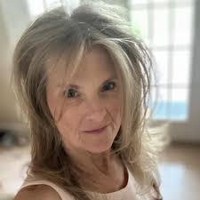 Blue linen Lillian August side table?