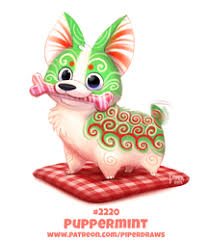 Daily Paint 2220 Puppermint By Cryptid Creations Cute Animal Drawings Cute Animal Drawings Kawaii Cute Kawaii Drawings