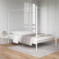 Browse queen beds and bed frames in a range of styles and colours to complete your bedroom! Mainstays Metal Canopy Bed Queen White Metal Walmart Com Walmart Com