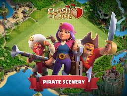 She attacks with her spear at short range and throws her shield to take down defenses the royal champion is the fourth hero be unlocked on clash of clans. Clash Of Clans Complete The Pirate Series With The Long Awaited Pirate Scenery And Turn Your Village Into A Stronghold For Your Heroic Sea Rovers Available Now And For A Limited Time