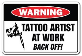 tattoo artist at work warning sign gag studio gift funny etsy in 2021 artist at work tattoo artists tattoo artist quotes
