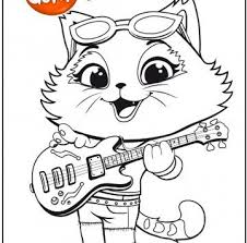44 Gatti Disegno Milady Con La Chitarra Da Colorare Cartoni Animati Disegni Da Colorare Schema Artistico Festa A Tema Gatti