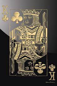 Clubs of this trendy ilk have a life expectancy of about six months; King Of Clubs In Gold On Black Digital Art By Serge Averbukh
