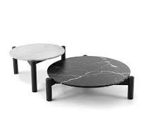 TABLE A PLATEAU INTERCHANGEABLE Ø 75 Marbre blanc de Carrare