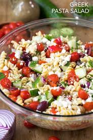 Greek Pasta Salad Is An Easy Side To Prep Ahead And A Hit At Every Party Or Potluck Pasta Ripe Juicy Tomatoes Crisp Cucumbers Feta Cheese A Greek Salad Pasta