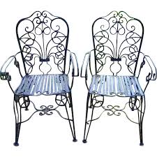 Ornate Wrought Iron French Country Garden Chairs Rubylanecom Vintagegarden R Wrought Iron Patio Furniture Iron Patio Furniture Wrought Iron Garden Furniture