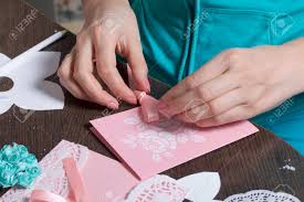 See more ideas about cards handmade, cards, greeting cards handmade. Making Greeting Cards From Paper Cardboard And Tape Woman Artisan Stock Photo Picture And Royalty Free Image Image 117066131