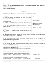 Actualmente registamos algumas produções de valor relativo, nomeadamente a nível do cobre. 3 Exercicios Recursos Subsolo Portugal Petroleo