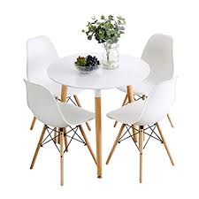 Sold & shipped by homesquare. Me2 Dining Table Set Dining Table Dining Room Table Set For Small Spaces Kitchen Table And Chairs For 4 Table With Chairs Home Furniture Round Modern White Dining Set Amazon In Home