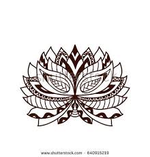 Henna Tattoo Doodle Vector Lotus Flower On White Background Mehndi Design Abstract Floral Element In Indian St Flower Henna Henna Tattoo Flower Illustration