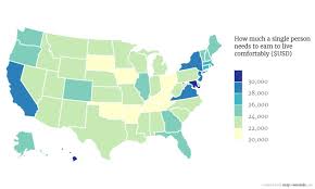 The michigan minimum wage is currently $8.90 per hour. This Map Shows The Living Wage For A Single Person Across America