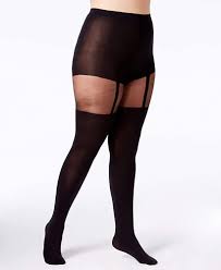 Pretty Polly Women's Plus-Size Curves Suspender Tights, Black (Black), XL  at Amazon Women's Clothing store