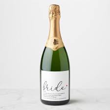 Script Bride Definition Bridal Shower Wedding Champagne Label Zazzle Com In 2020 Champagne Label Customised Champagne Bottle Champagne