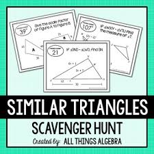 4 geometry curriculum all things algebra. Similar Triangles Scavenger Hunt By All Things Algebra Tpt