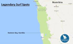 Map is showing namibia in south west africa, with surrounding countries, states borders, the national capital, region borders, and region capitals. Surf Blog Legendary Surf Spots Skeleton Bay Namibia