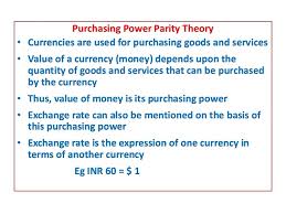 Purchasing power parity (ppp) is an economic theory that allows the comparison of the purchasing power of various world currencies to one another. Purchasing Power Parity Theory
