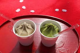 奥八女 茶の葉堂 抹茶とほうじ茶ソフト 博多日本酒吟醸香