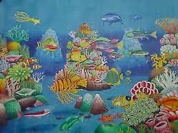 Ini adalah sebuah lukisan yang sedang berada di dasar laut, untuk mencapai ke. Lukisan Pemandangan Dasar Laut Yang Indah