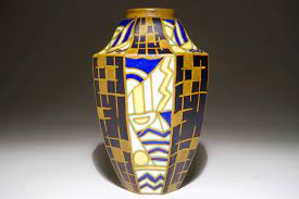 Un Vase Art Deco Geometrique Maurice Delvaux Charles Catteau Pour Boch Freres Keramis Date 1929