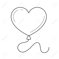 Download Heart Balloon Vector Line Icon Isolated On White Background Royalty Free Cliparts Vectors And Stock Illustration Image 97714978