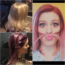 Before During After On My Cute Niece Who Can Pull Off Just About Any Color Pregnant With Her First Baby Girl So Pink Seemed Fittin Pink Hair Hair Color Beauty