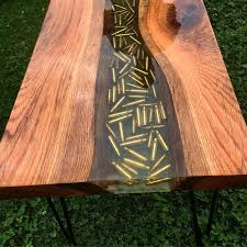 Table Design With Bullet Epoxytable Epoxyresin Table Resin Epoxy Wood Resin Table Resin Furniture Wooden Pallet Projects