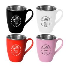 Buy SAURA Joy Oval Mug With Steel Inner 360 ml Assorted (Set of 4)(Print 1)  Online at Best Prices in India