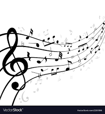 Black And White Music Notes Music Notes On A Stave Or Staff Vector Image On Vectorstock Music Notes Song Notes Black And White Illustration