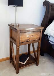 The free plans include general instructions, a cut list, a materials list, diagrams, photos, and tips. Simple One Drawer Diy Nightstand Diy Nightstand Diy Furniture Plans Bedside Table Diy