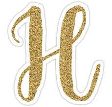 Letter H Gold Glitter Initial Sticker By Mackenziemakes Initials Sticker Lettering Glitter Letters