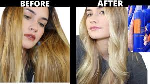 We directly compered both on our hair to see what the. Get Rid Of Brassy Tones At Home With Only Blue Shampoo Fanola No Orange Shampoo Try On Tutorial Youtube