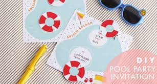 Diy Pool Party Invitation Tutorial With Free Template Design Is Yay Party Printable Paper Craft Youtube