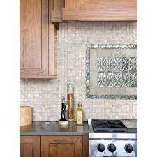 Cnktile Atlantic 1 X 1 Seashell Mosaic Tile In Cream Kitchen Tiles Backsplash Mosaic Tile Backsplash Kitchen Mother Of Pearl Backsplash