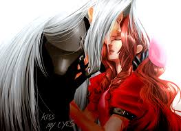 Kiss My Eyes Sephiroth And Aerith By Ueki2013 On Deviantart Sephiroth Final Fantasy Art Final Fantasy Advent Children
