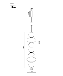 Lámpara Colgante de Techo LED 3x10W MAPI Aromas del Campo 117cm Largo  Intensidad Regulable Varios Acabados Disponibles