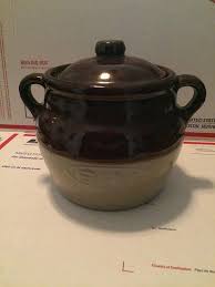 Vintage Lidded B M Baked Bean Stoneware Pottery Pot Made In The Usa Baked Beans Pottery Pot Bean Pot