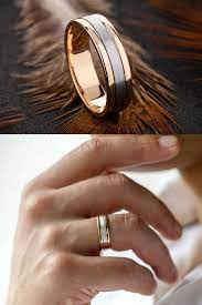 Mens Wedding Band Ring For Men Two Tone Wedding Band Etsy Rose Gold Mens Wedding Band Wedding Rings Sets His And Hers Mens Wedding Bands