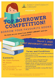 It contains all faculty, staff, retirees, affiliates, and any students who have not opted out of displaying their information. Top Borrower Competition 1st March Aimst University Student Affairs Division Facebook