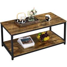 Somos una de las tiendas en línea preferidas en méxico porque en nuestro catálogo vas a encontrar. Alden Design Industrial Coffee Table With Storage Shelf Rustic Brown Walmart Com Walmart Com