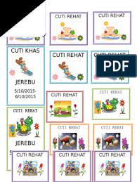 Pemohon telah diberitahu dan cuti telah direkod. Cuti Rehat Sticker