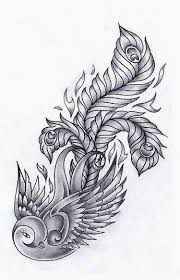 Bird With Big Feathers Bird With Big Feathers Tail In 2020 Feather Tattoo Feather Tattoo Drawing Tattoo Stencils