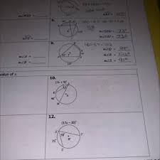 Circles 10 angles unit inscribed 4 homework answer key. Unit 10 Circles Homework 4 Inscribed Angles Find The Value Of X
