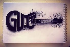 Musical Word Art Guitar Drawn By Art By Anj Word Drawings Word Art Typography Word Art