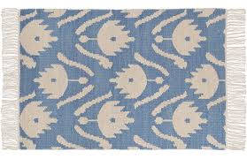 I will be returning this rug however due to the fact that the purple in this rug is more of a burgundy color. Dash Albert Ikat Floral Flat Weave Rug Blue White One Kings Lane